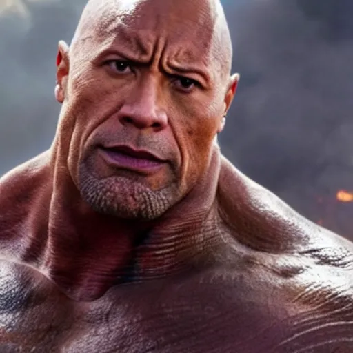 Prompt: Dwayne Johnson as Thanos