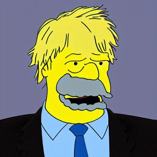 Image similar to Boris Johnson in the Simpsons, high definition, 4k, ultra HD