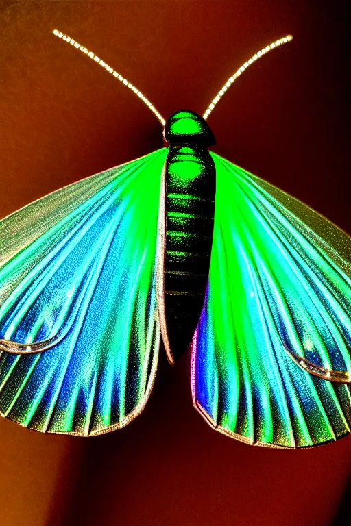 Image similar to high quality macro photo gothic iridescent moth! jewelled gorgeous! highly detailed david ligare elson peter cinematic blue neon lighting high quality low angle hd 8k sharp shallow depth of field