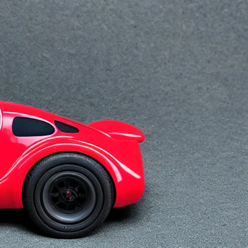 Image similar to “Red Bugatti hover car, 35 mm product photo”