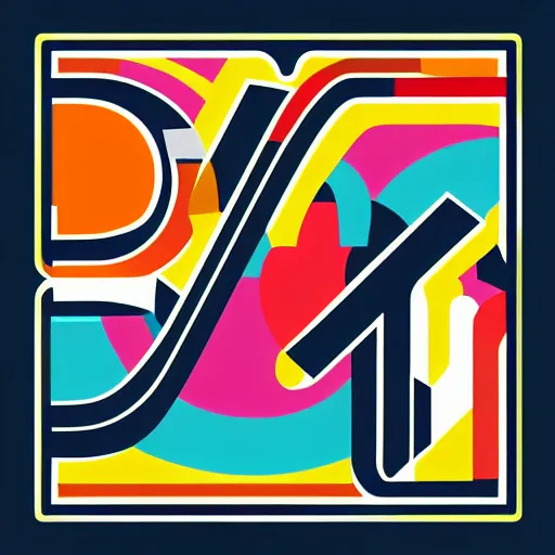 Image similar to square LP album cover design with bright and colourful contemporary typographic Japanese kanji, layout design, illustrator vector graphics