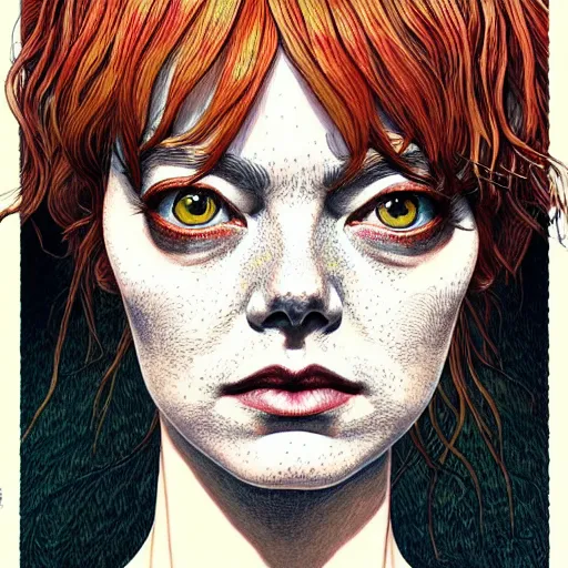 Prompt: portrait of emma stone painted in jacek yerka style drawn by vania zouravliov and takato yamamoto, inspired by fantasy stories, intricate acrylic gouache painting, high detail, sharp high detail, artstation