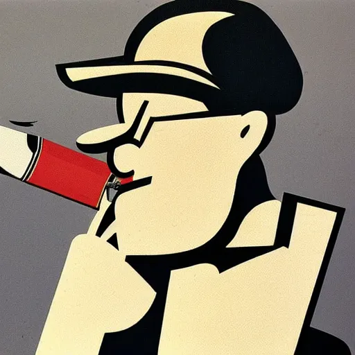 Image similar to mario smoking a cigarette by le corbusier