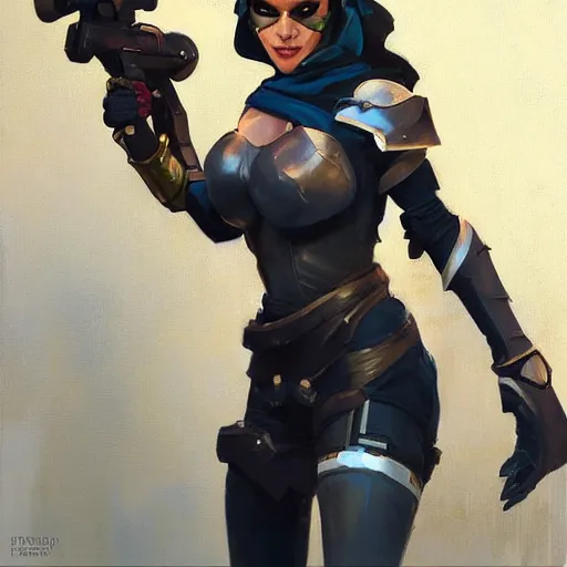 Prompt: greg manchess portrait painting of partially armored marie d'arcanto alias rogue as overwatch character, medium shot, asymmetrical, profile picture, organic painting, sunny day, matte painting, bold shapes, hard edges, street art, trending on artstation, by huang guangjian and gil elvgren and sachin teng