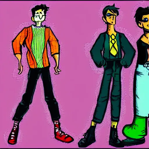 Image similar to 9 0 s character concept art, cool clothes