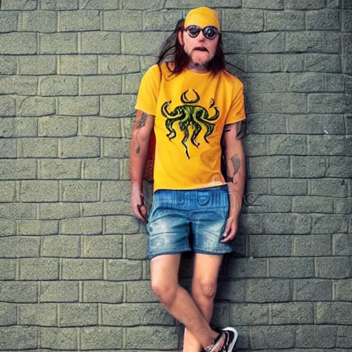 Image similar to cthulhu wearing jorts, high-quality stock photo