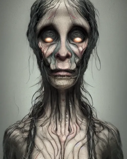 Image similar to a character portrait of a fully clothed female mutant dressed as a homeless person using her mutant powers in the style of h. r. giger / zdzisław beksinski / david cronenberg trending on artstation deviantart pinterest hyper detailed photorealistic highlights and shadow hd 8 k post - processing high resolution