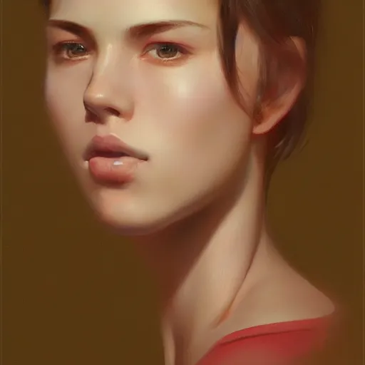 Image similar to of an ultradetailed beautiful portrait panting of ryan louder, front view, oil painting, by ilya kuvshinov, greg rutkowski and makoto shinkai