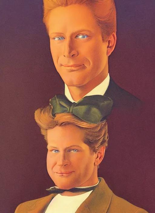 Prompt: realistic portrait of troy mcclure, detailed art by maxfield parrish and jessie willcox smith, illustration style, brandywine school, acrylic paints