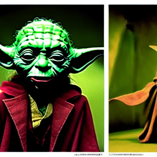 Image similar to uhd photorealisitc candid photo of yoda as the joker. correct makeup. correct face, accurate face. photo by annie leibowitz and steve mccurry