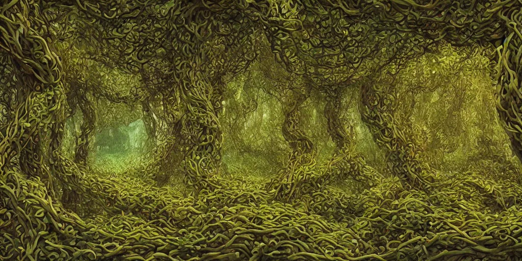 Prompt: the word FLEX made of extremely thick vines intertwined, central composition, high saturation, epic lighting, in the style of Peter gric and Hannah yata 8k