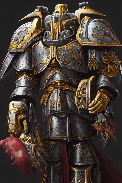 Image similar to armor portrait heros warhammer 4 0 k horus heresy fanart - the primarchs emperor by johannes helgeson animated with vfx concept artist & illustrator global illumination ray tracing hdr fanart arstation zbrush central hardmesh 8 k octane renderer comics stylized