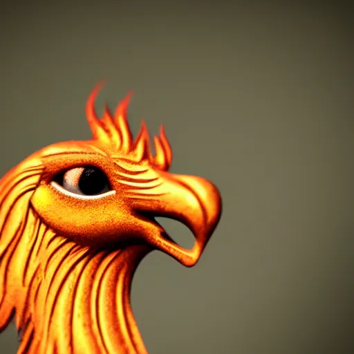 Image similar to fiery whimsical emotional eyes of a microscopic griffin, in a photorealistic macro photograph with shallow DOF