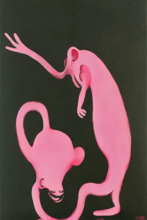 Image similar to The pink panther by Francis Bacon