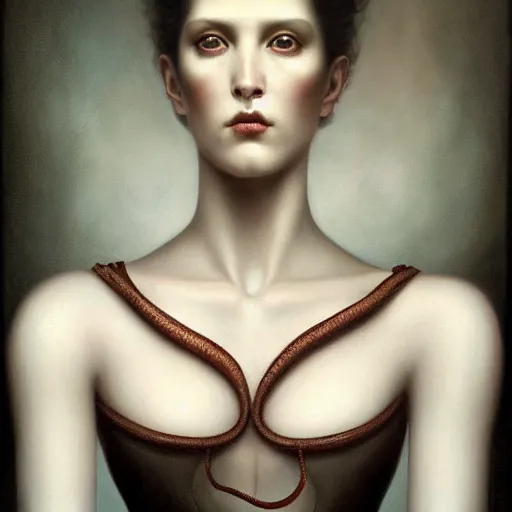 Prompt: by Tom Bagshaw, ultra realist soft painting of lovecraft curiosities, single female in a corset, tentacles, symmetry accurate features, very intricate details, focus, curvy, award winning, ultra dense fog