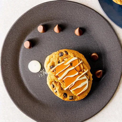 Prompt: a cheeseburger with chocolate chip cookie! bun, food photography, highly detailed, advertisement