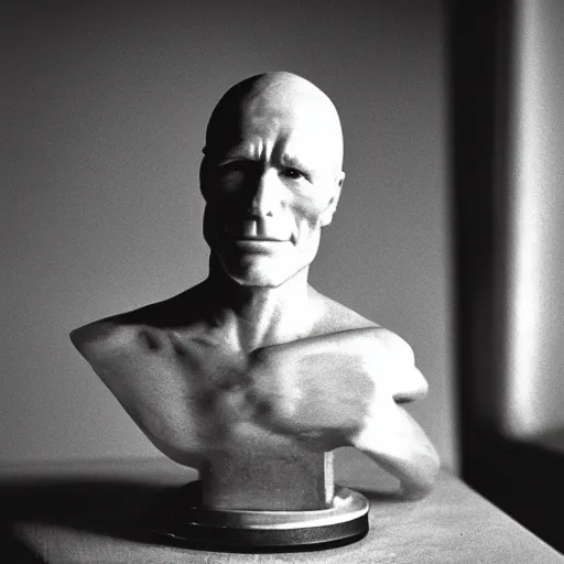 Prompt: A light casting statuette of Ed Harris, studio lighting, F 1.4 Kodak Portra