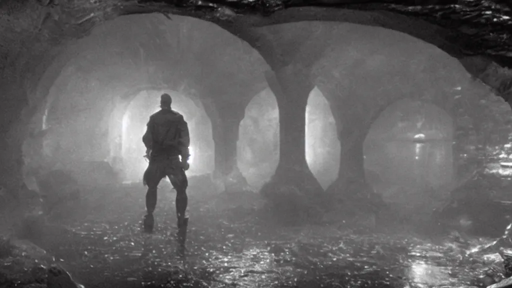 Prompt: the sewer of undercity, film still, epic shot cinematography