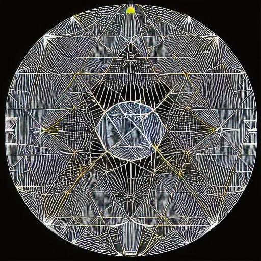 Image similar to geometry drawings with glitch effect medium shot of mysterious object digital illustration by tim doyle