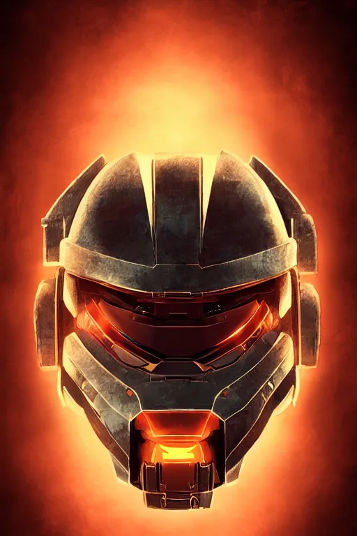 Image similar to robot ninja mask helmet halo master chief radiating a glowing aura global illumination ray tracing hdr fanart arstation by ian pesty and katarzyna da „ bek - chmiel