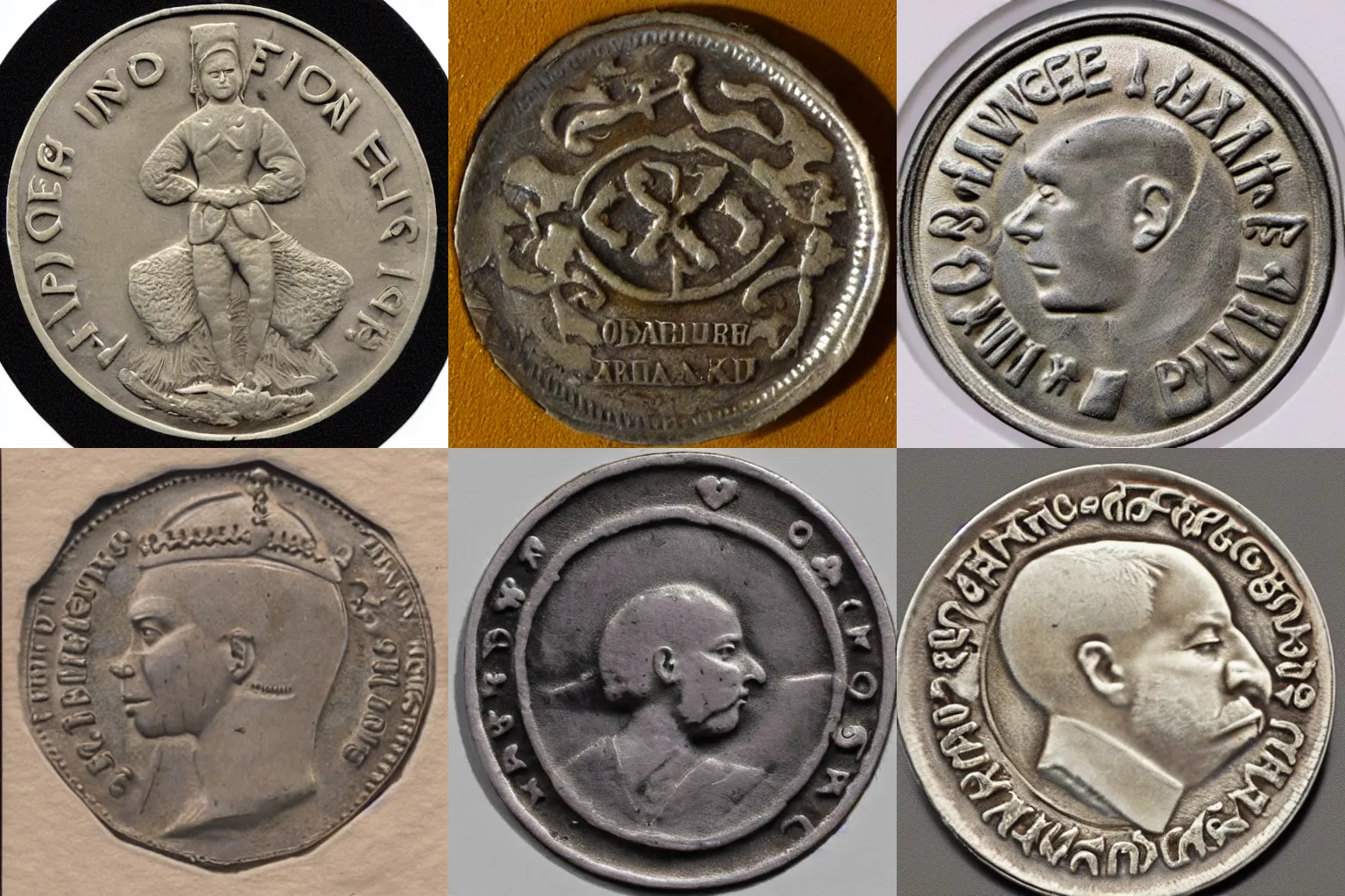 Image similar to a one-borkul coin, obverse and reverse, archive photo