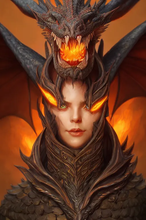 Image similar to epic dragon warlock character design, highly detailed, d & d, fantasy, highly detailed, digital painting, trending on artstation, concept art, sharp focus, illustration, global illumination, ray tracing, realistic shaded, art by artgerm and greg rutkowski and fuji choko and viktoria gavrilenko and hoang lap