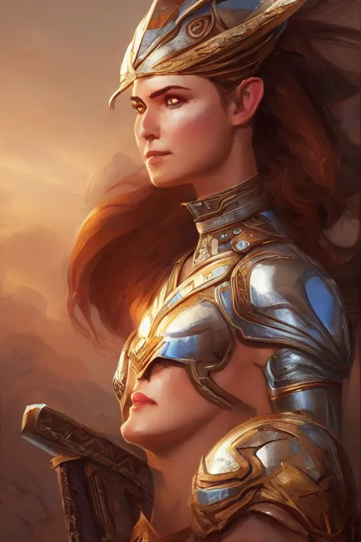 Image similar to amazon valkyrie athena, d & d, fantasy, portrait, highly detailed, headshot, digital painting, trending on artstation, concept art, sharp focus, illustration, art by artgerm and greg rutkowski and magali villeneuve