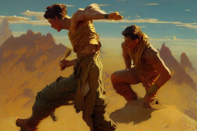 Image similar to earth bender, painting by gaston bussiere, craig mullins, j. c. leyendecker