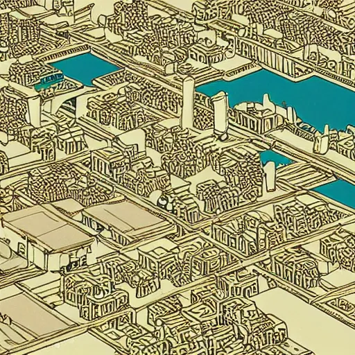 Image similar to japanese fishing town, japanese city, underground city, modern city, tokyo - esque town, 2 0 0 1 anime, cel - shading, compact buildings, sepia sunshine