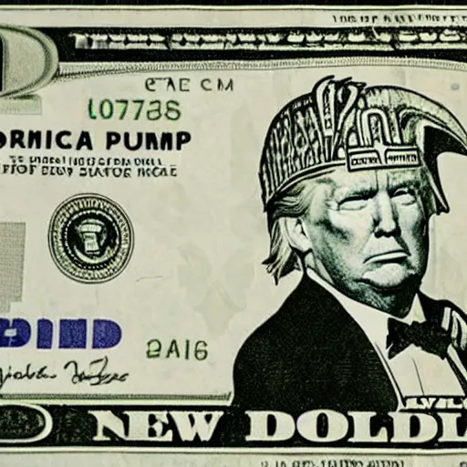 Prompt: donald trump, as a pharaoh on the new dollar bill