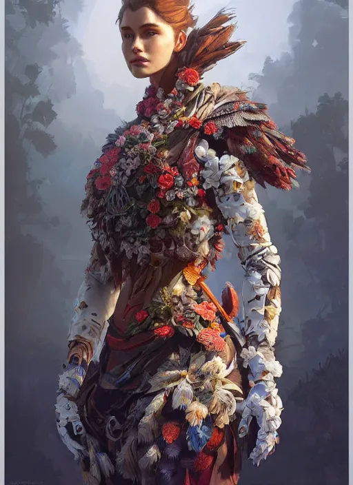 Prompt: duck, floral! horizon zero dawn machine, intricate, elegant, highly detailed, ray tracing, digital painting, artstation, concept art, smooth, sharp focus, illustration, art by artgerm and greg rutkowski and alphonse mucha, 8 k