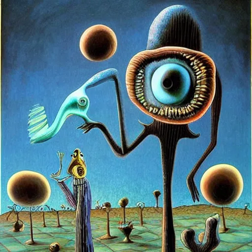 Prompt: surrealism painting by tim burton