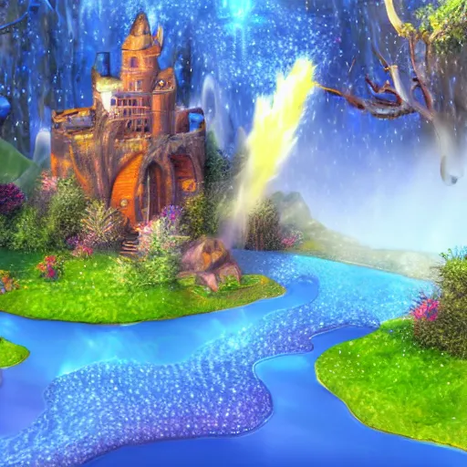 Image similar to the ultradetailed wideshot of magical water spell effects