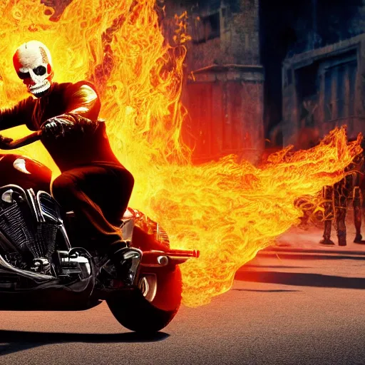 Prompt: Ghost rider In The Matrix 4K quality photorealism