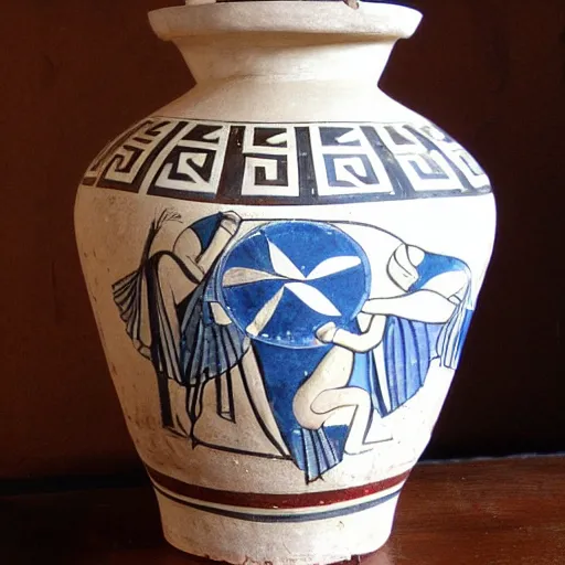Prompt: ancient greek amphora pottery in the style of icanhazcheezburger