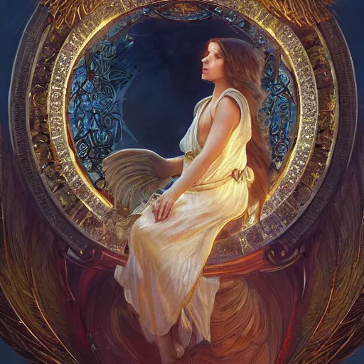 Prompt: portrait of the angel of fishery (fishery angle, an angel as representation of fishery), D&D, fantasy, intricate, elegant, highly detailed, digital painting, artstation, concept art, smooth, sharp focus, illustration, art by artgerm and greg rutkowski and alphonse mucha