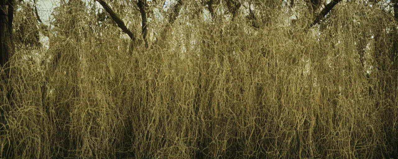 Image similar to meadow of spaghetti growing on trees, canon 5 0 mm, cinematic lighting, photography, retro, film, kodachrome