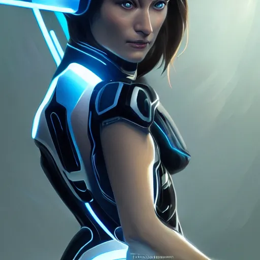 Prompt: ultra realistic illustration, olivia wilde as tron legacy quorra anime, intricate, elegant, highly detailed, digital painting, artstation, concept art, smooth, sharp focus, illustration, art by artgerm and greg rutkowski and alphonse mucha and wlop