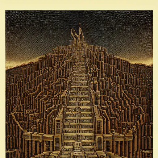 Image similar to the fall of Babylon. Highly Detailed. Masterpiece. By Jeffrey Smith