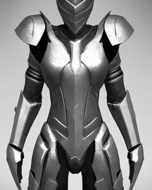 Image similar to light armor, fantasy concept art, trending on artstation, white silver with gold accents, flat shading, smooth lines, extremely clean, uncluttered, symmetrical, front view