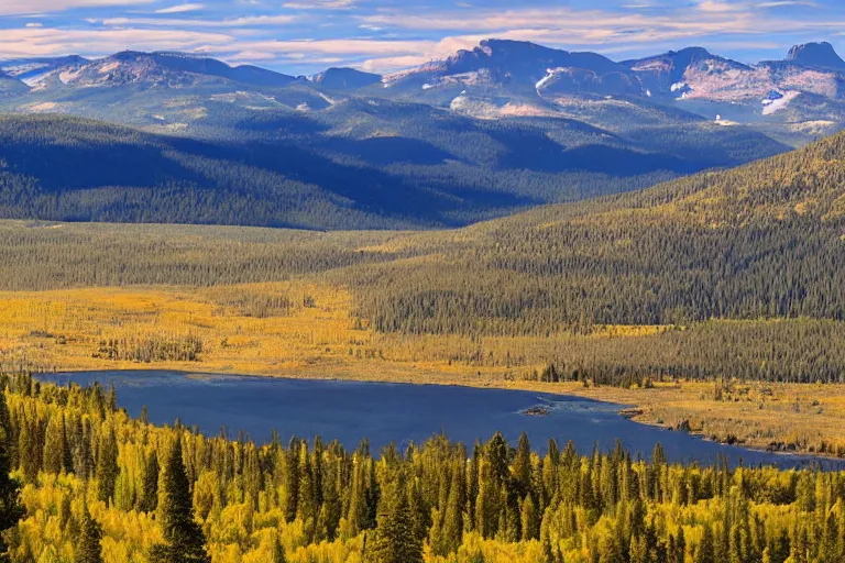 Image similar to A panoramaic view of Montana's wilderness