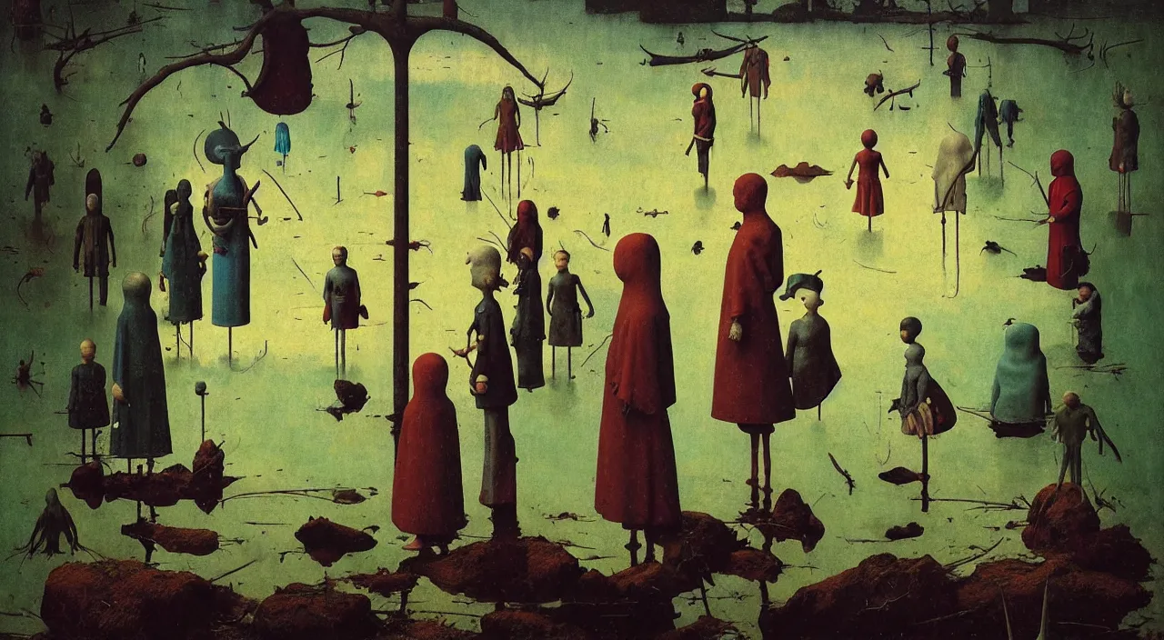 Image similar to single flooded simple!! ritual doll anatomy, very coherent and colorful high contrast masterpiece by norman rockwell franz sedlacek hieronymus bosch dean ellis simon stalenhag rene magritte gediminas pranckevicius, dark shadows, sunny day, hard lighting