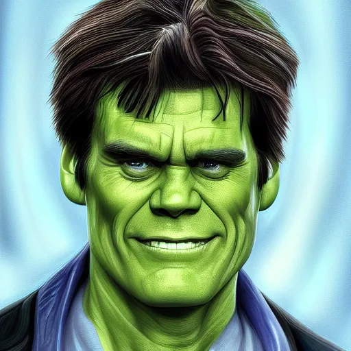 Prompt: Jim Carrey is The Hulk, Digital painting, hyperdetailed