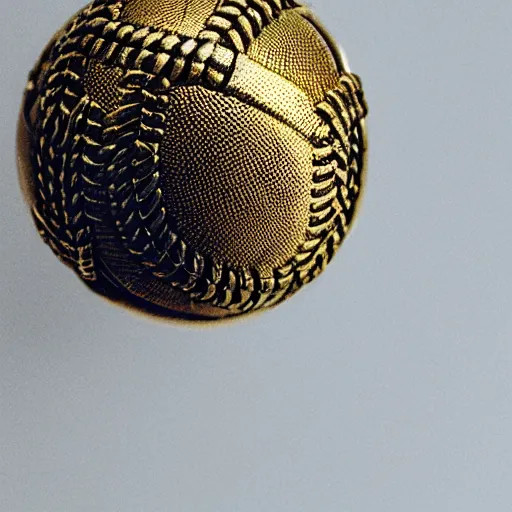 Image similar to photo of a gold metal baseball, studio lighting