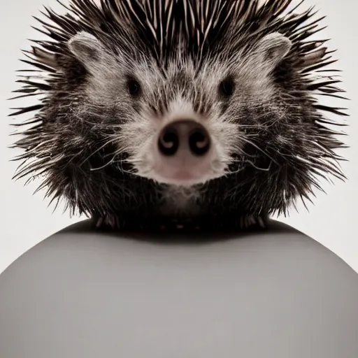 Image similar to richard feynman as a hedgehog. studio fashion shoot in full colour. 8 5 mm f 5. 7