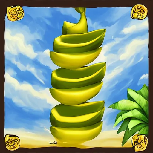 Image similar to banana going to heaven. perfection. digital art by meeple