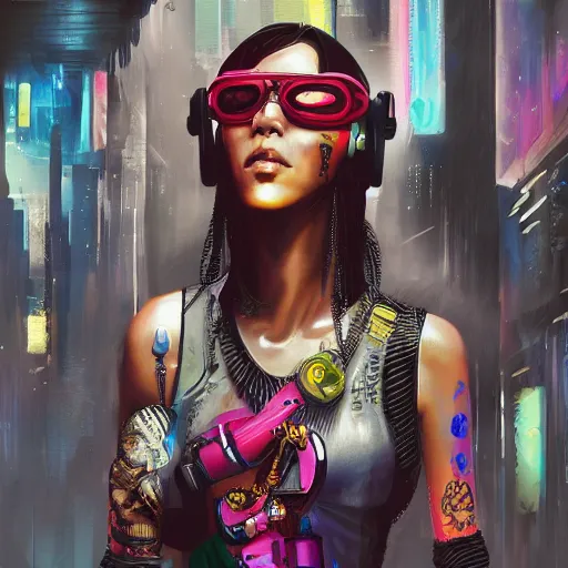 cyberpunk favela fashion, gucci catwalk, oil painting, | Stable ...