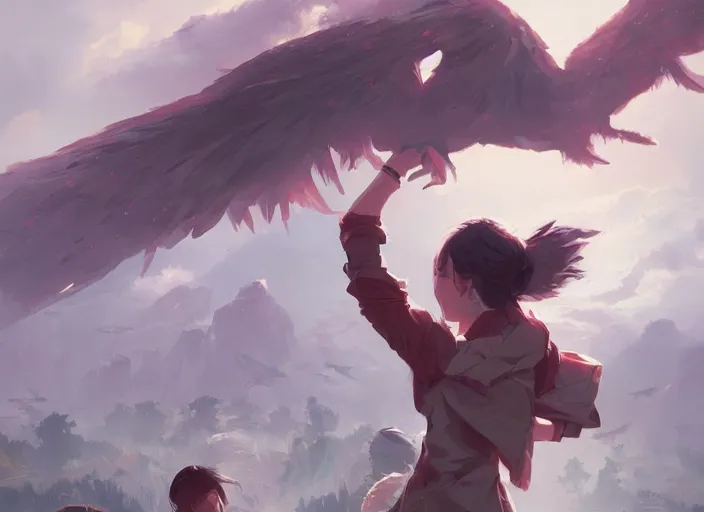 Image similar to the birth of a new revolution. the creation of something large. in the style of rossdraws, wlop, greg rutkowski, ghibli, arcane from netflix