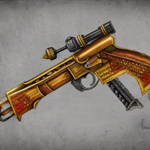 Image similar to a honeybee gun, fantasy art