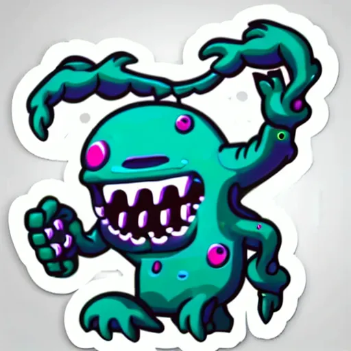 Image similar to cute monster skateboarding, sticker art, cronobreaker, beeple